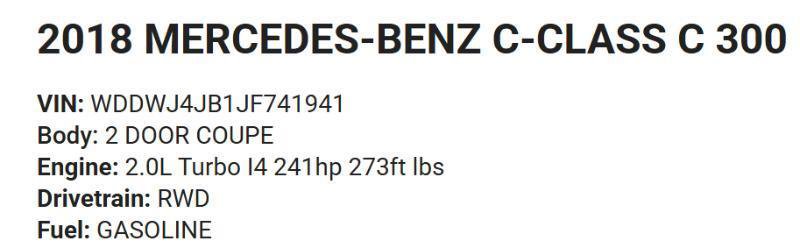 2018 Mercedes-Benz C 300 Sport