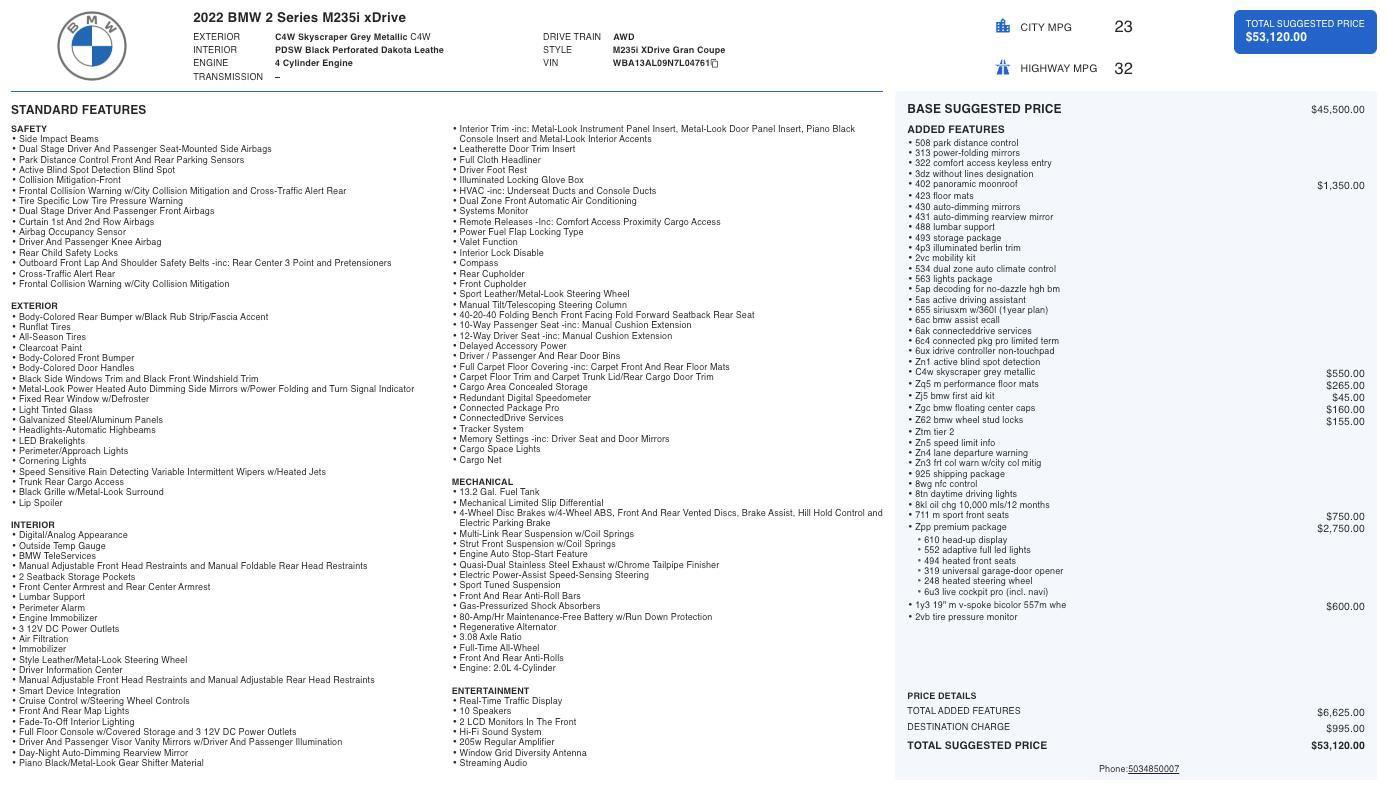 2022 BMW M235i xDrive Gran Coupe