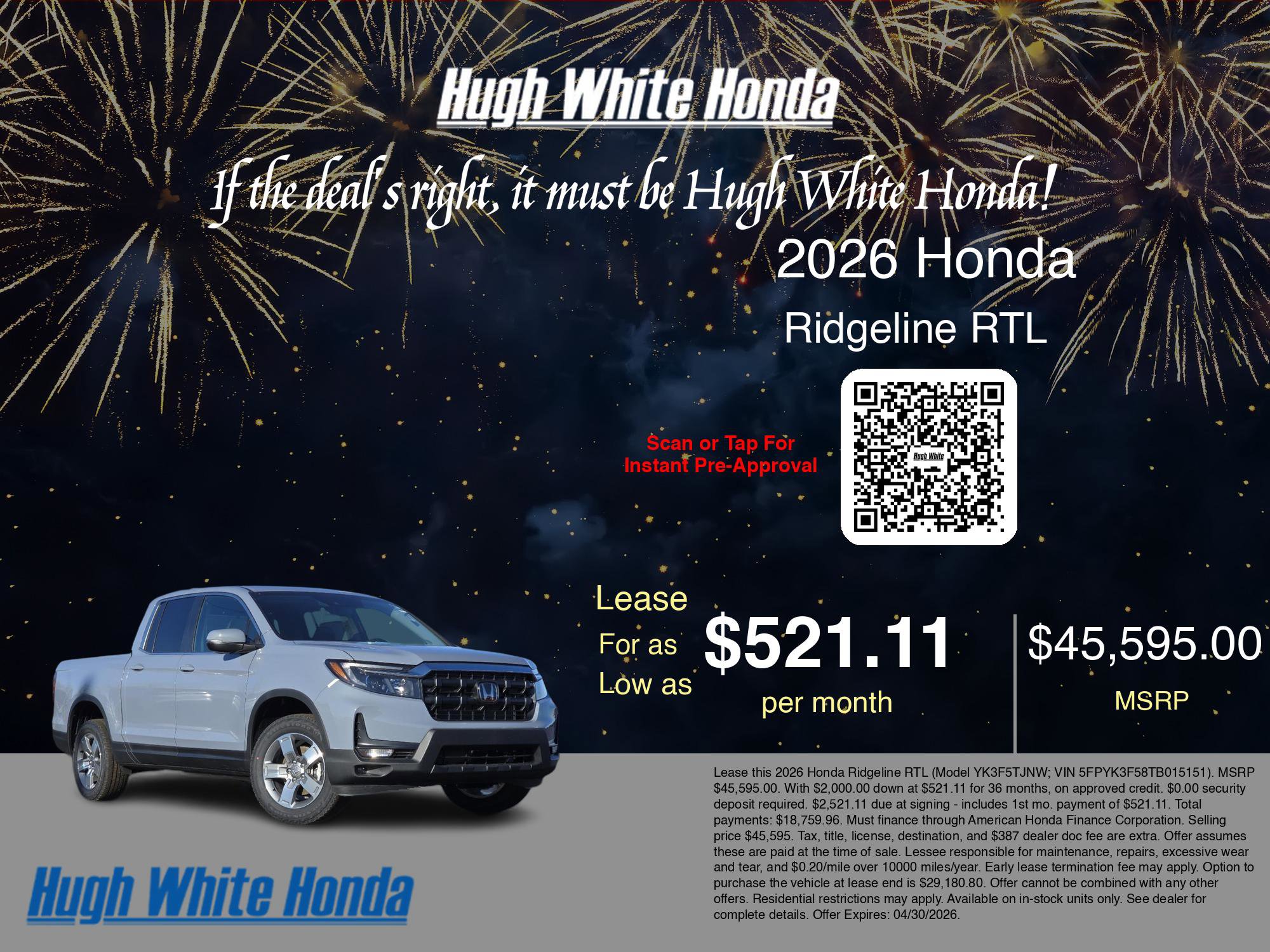2026 Honda Ridgeline RTL