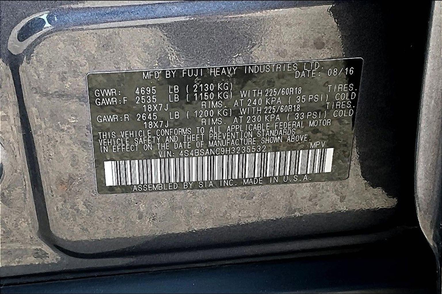 2017 Subaru Outback 2.5i Limited