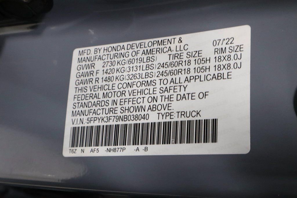 2022 Honda Ridgeline RTL-E