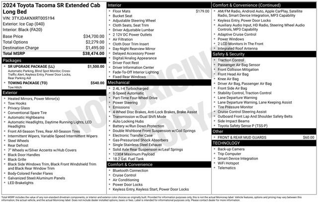 2024 Toyota Tacoma SR