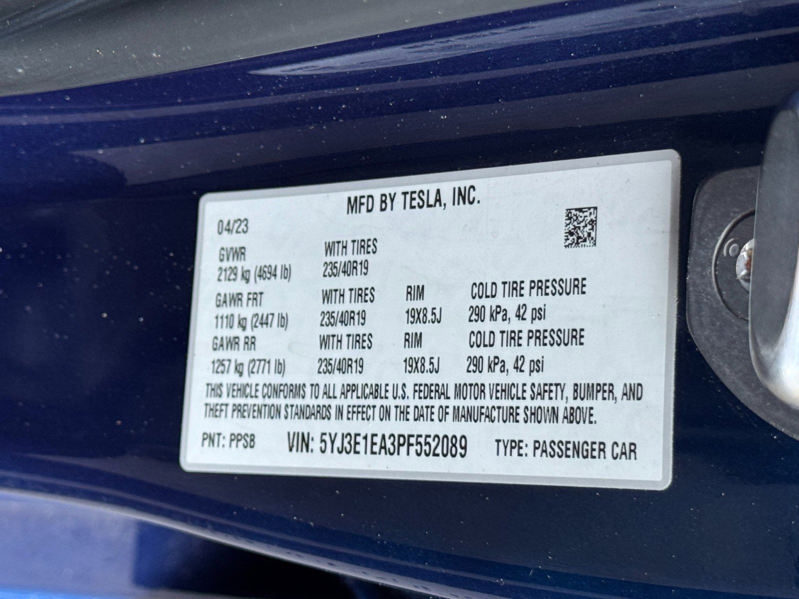 2023 Tesla Model 3 Standard Range