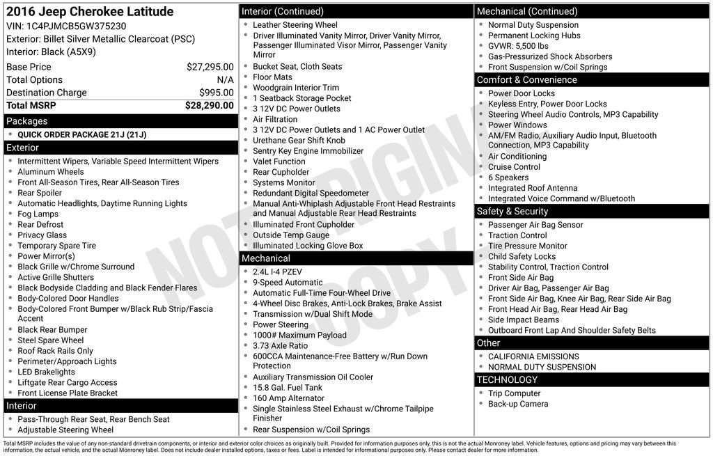 2016 Jeep Cherokee Latitude