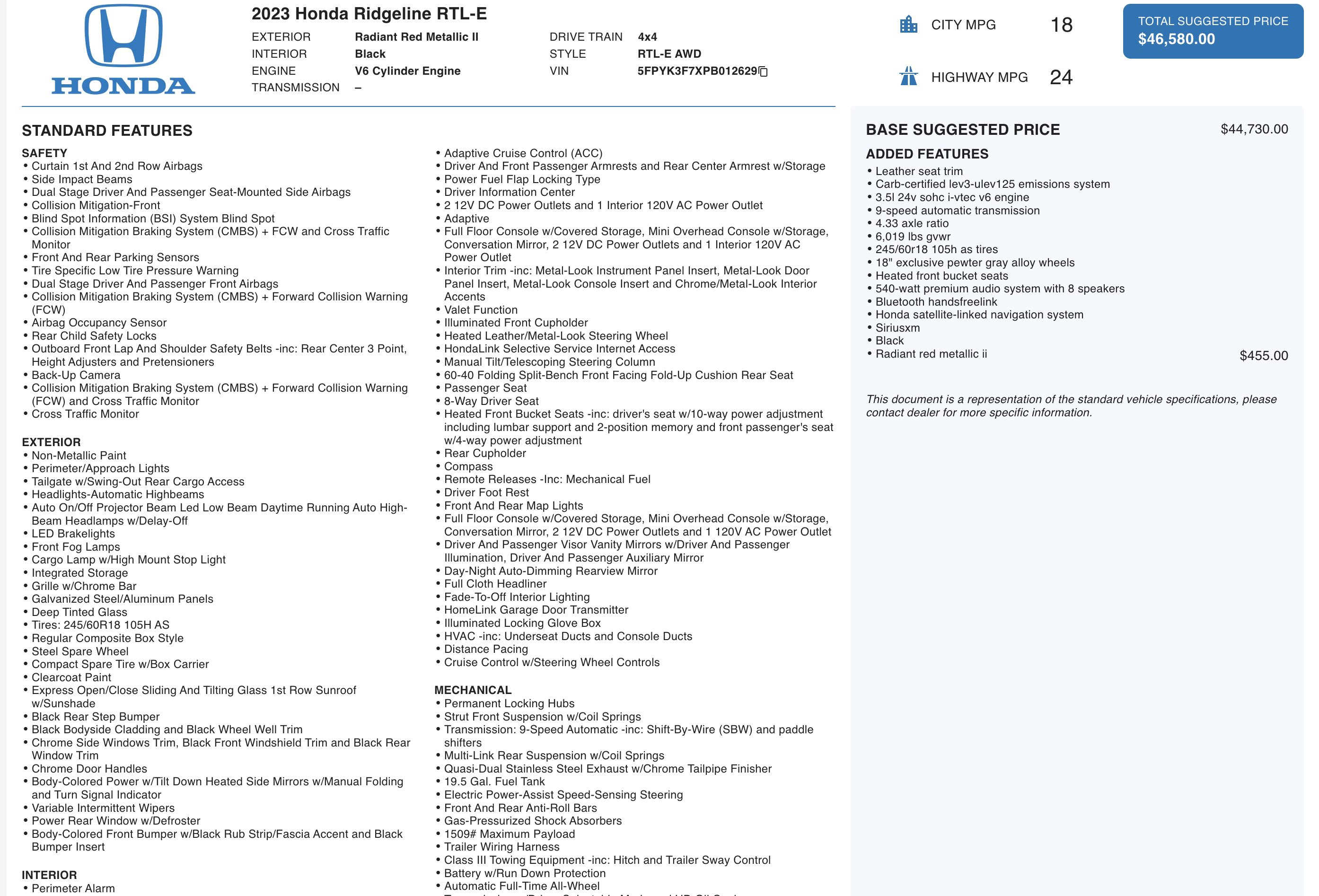 2023 Honda Ridgeline RTL-E