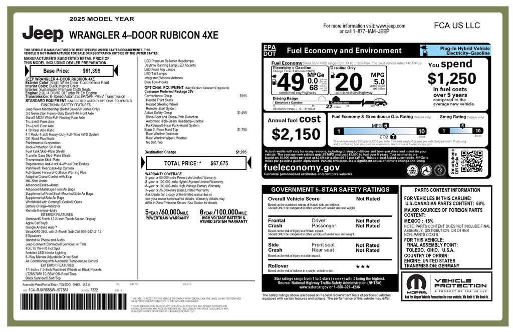 2025 Jeep Wrangler Unlimited Rubicon 4xe