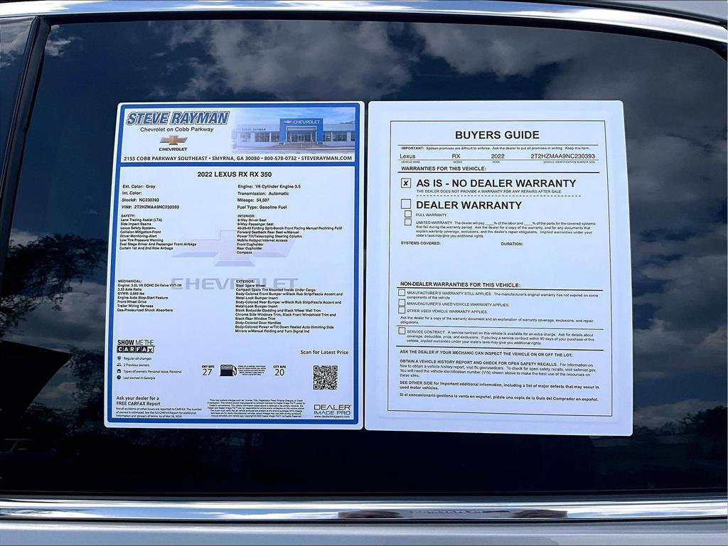 2022 Lexus RX 350 FWD