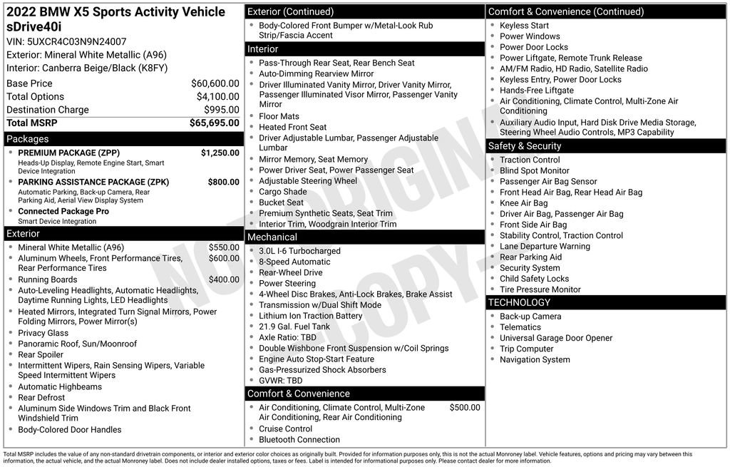2022 BMW X5 sDrive40i