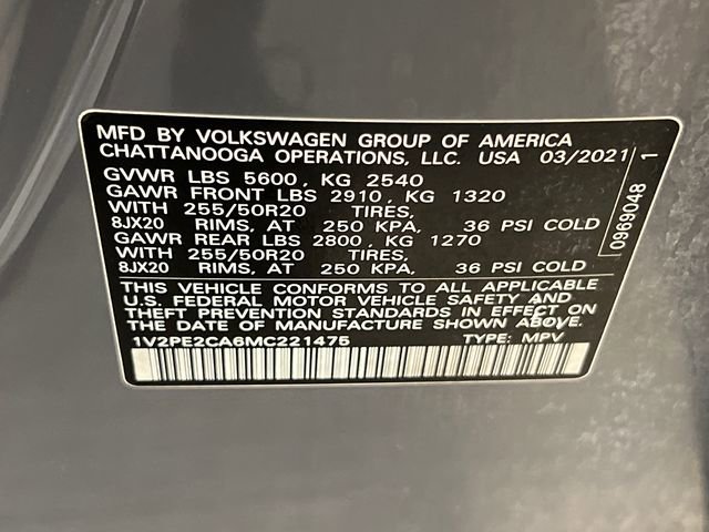 2021 Volkswagen Atlas Cross Sport SE