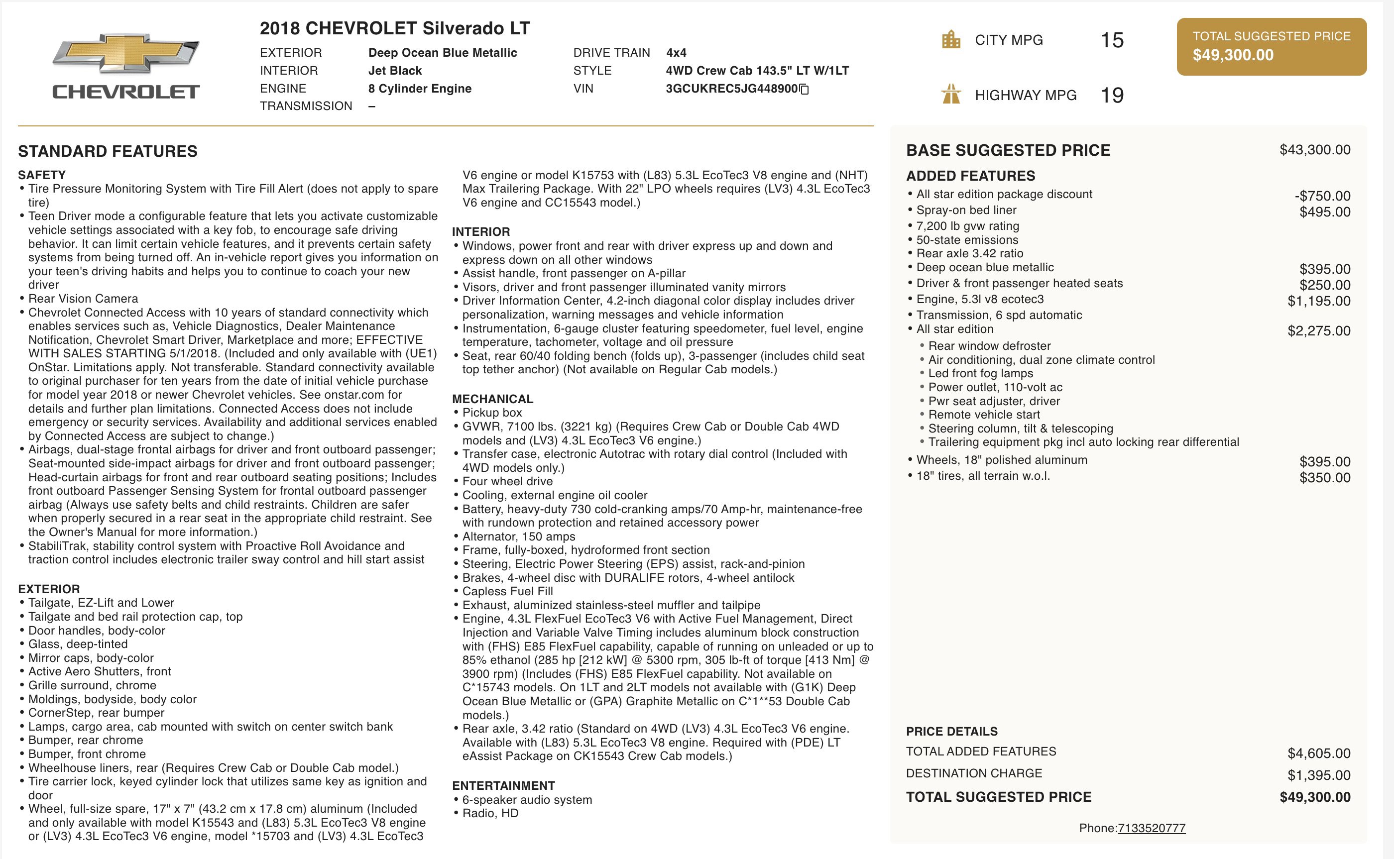 2018 Chevrolet Silverado 1500 LT