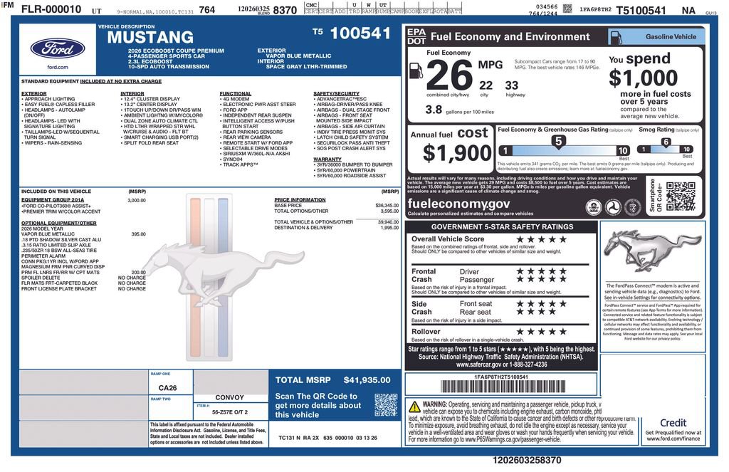 2026 Ford Mustang Coupe