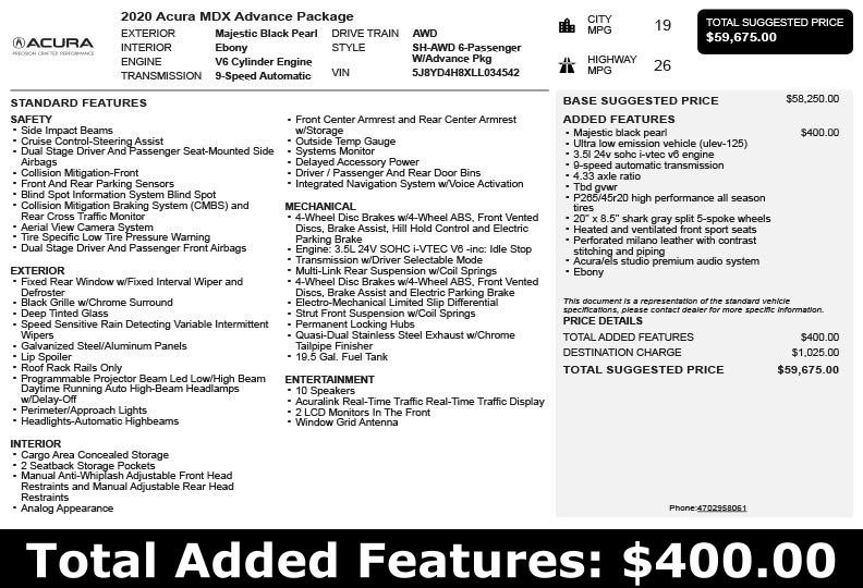 2020 Acura MDX SH-AWD w/ Advance Package