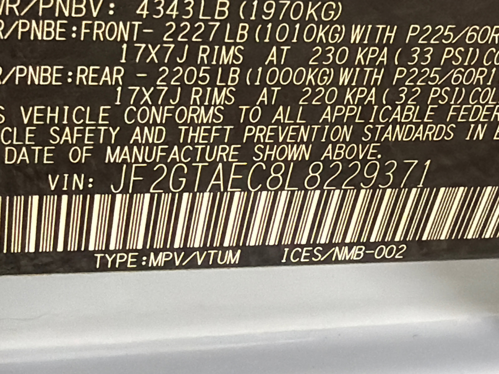 2020 Subaru Crosstrek 2.0i Premium