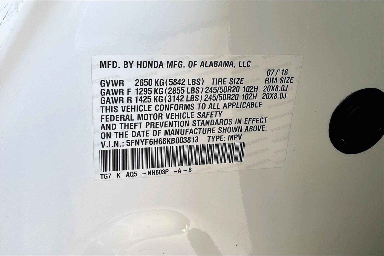 2019 Honda Pilot Touring