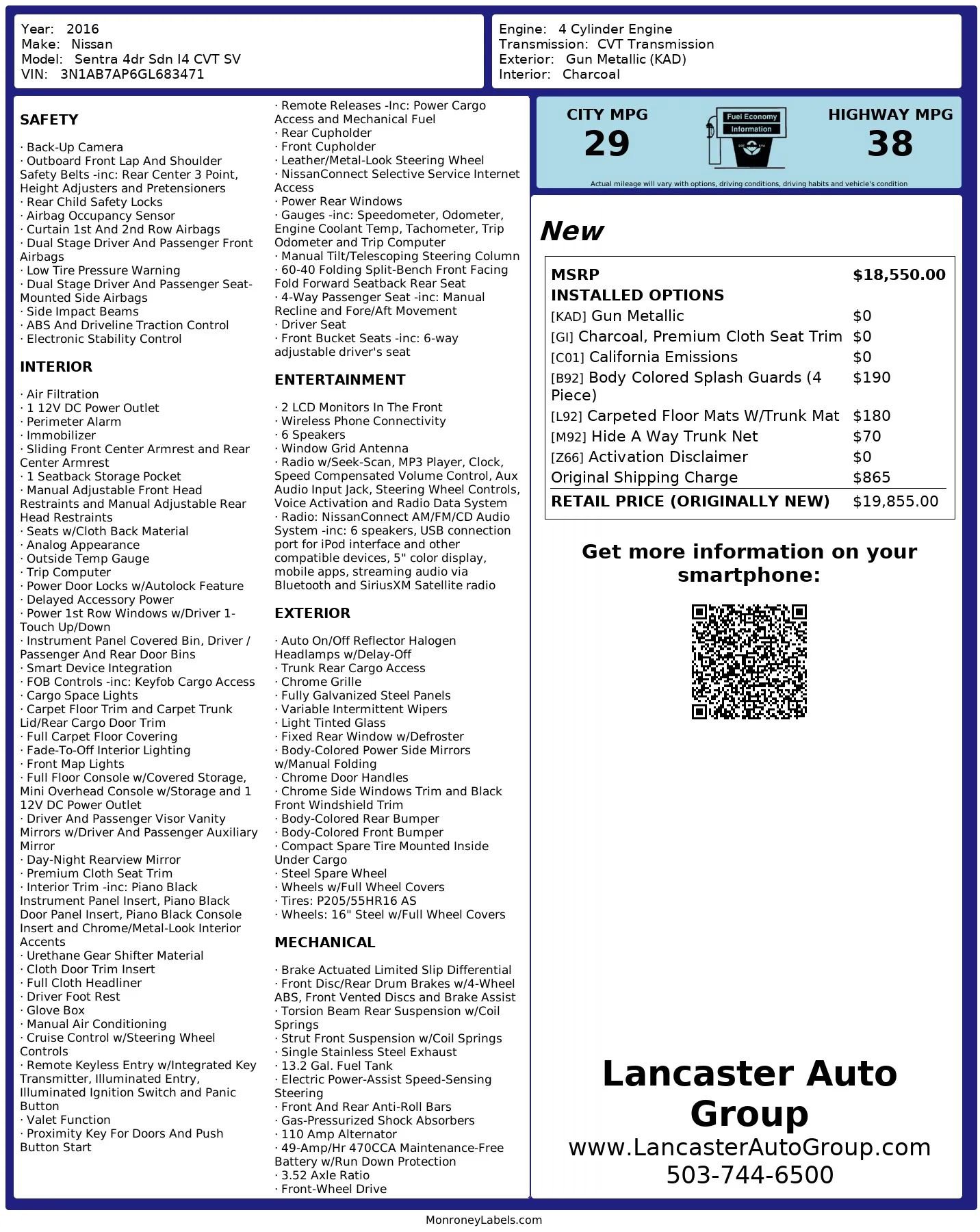 2016 Nissan Sentra SV