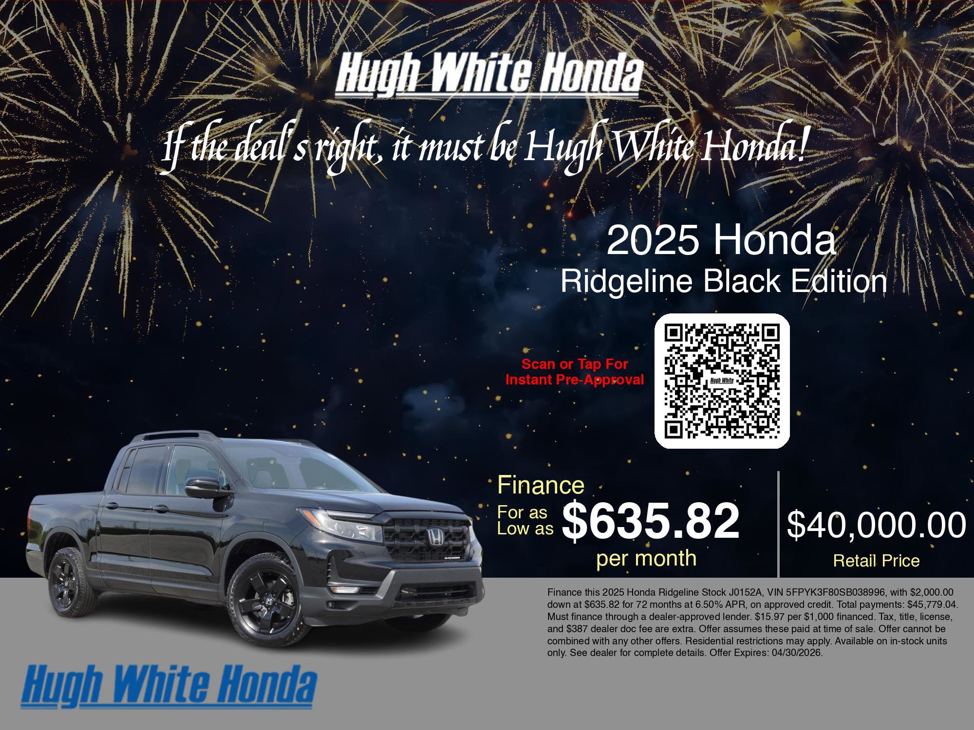 2025 Honda Ridgeline Black Edition