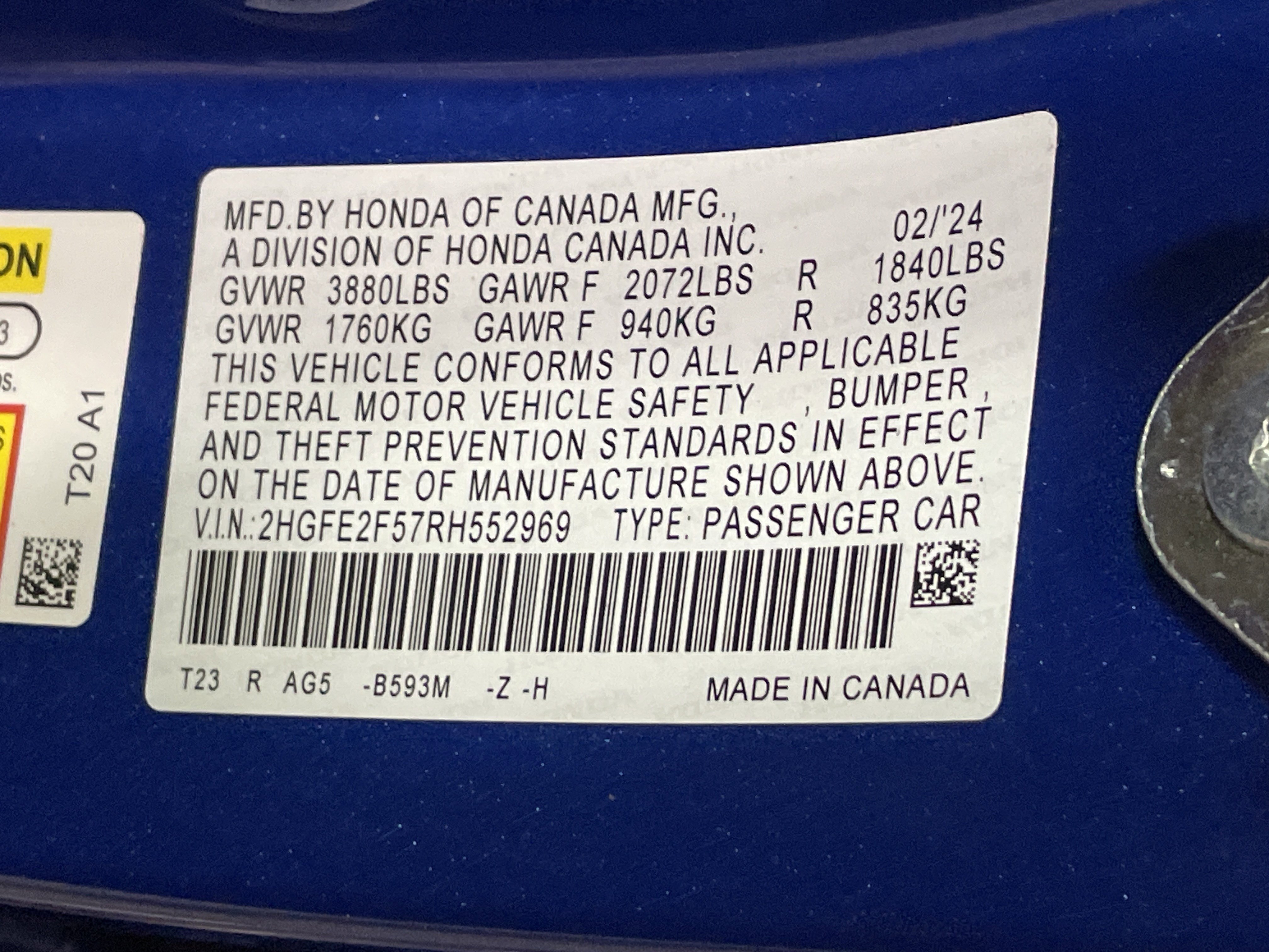 2024 Honda Civic Sport