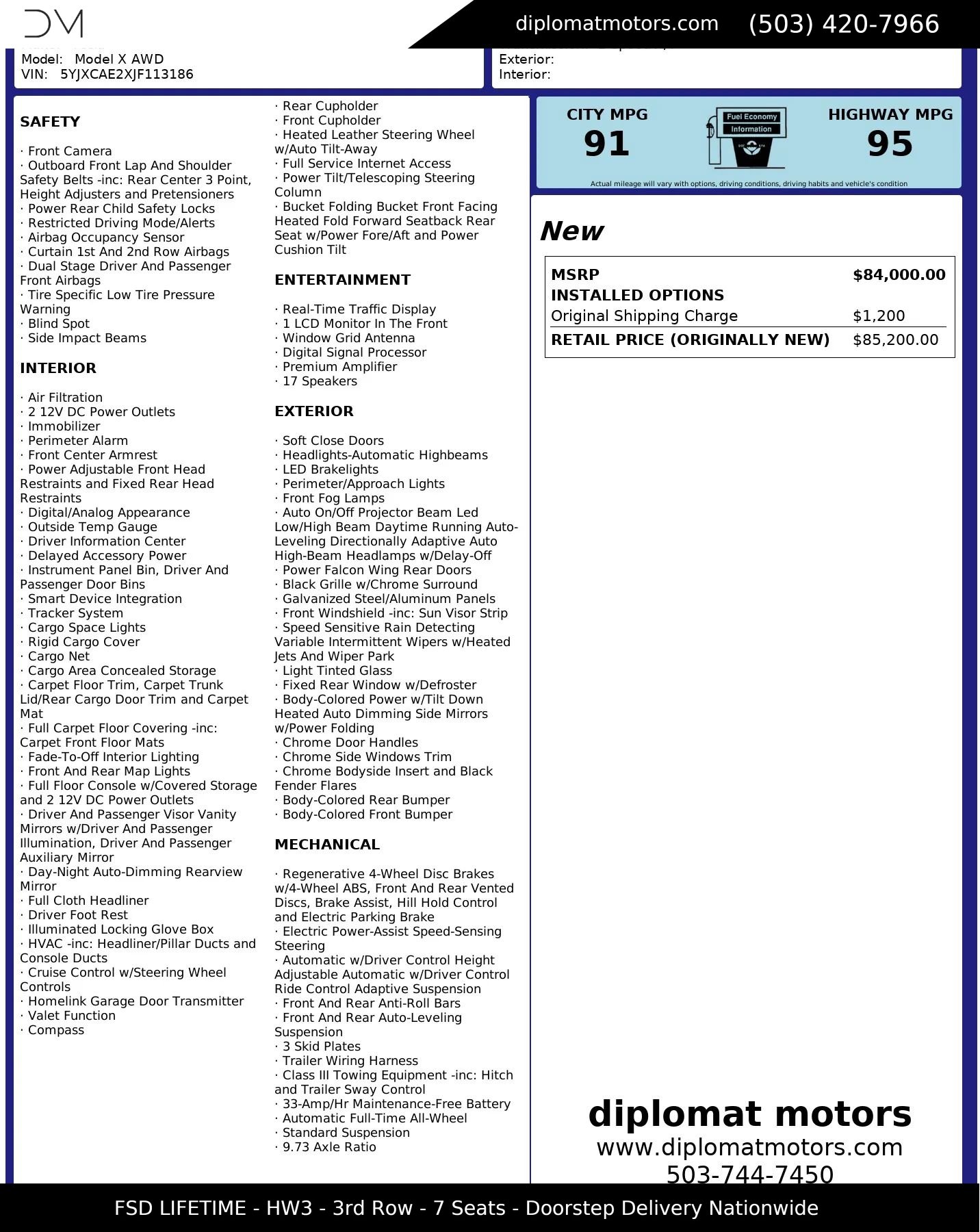 2018 Tesla Model X 75D