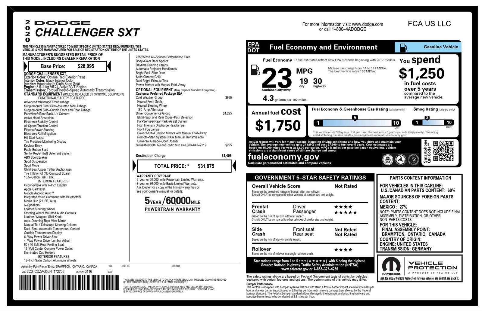 2020 Dodge Challenger SXT