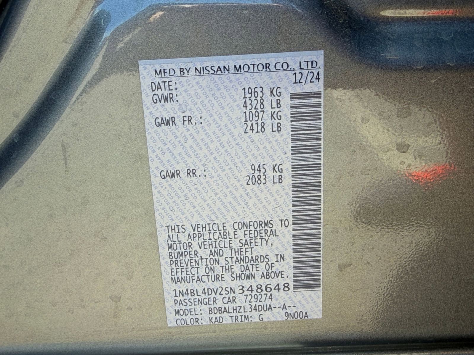 2025 Nissan Altima 2.5 SV