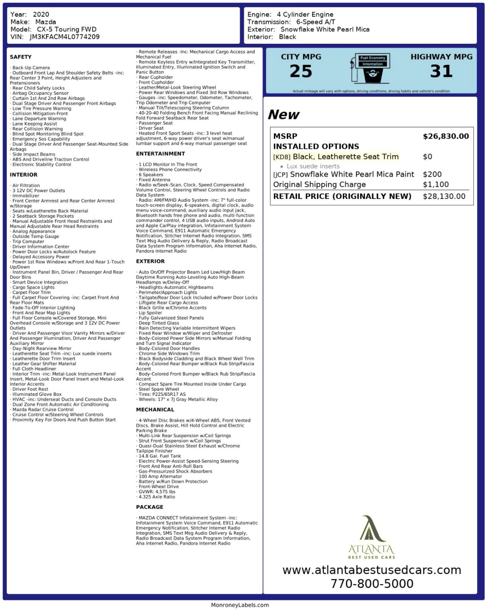 2020 MAZDA Cx-5 Touring