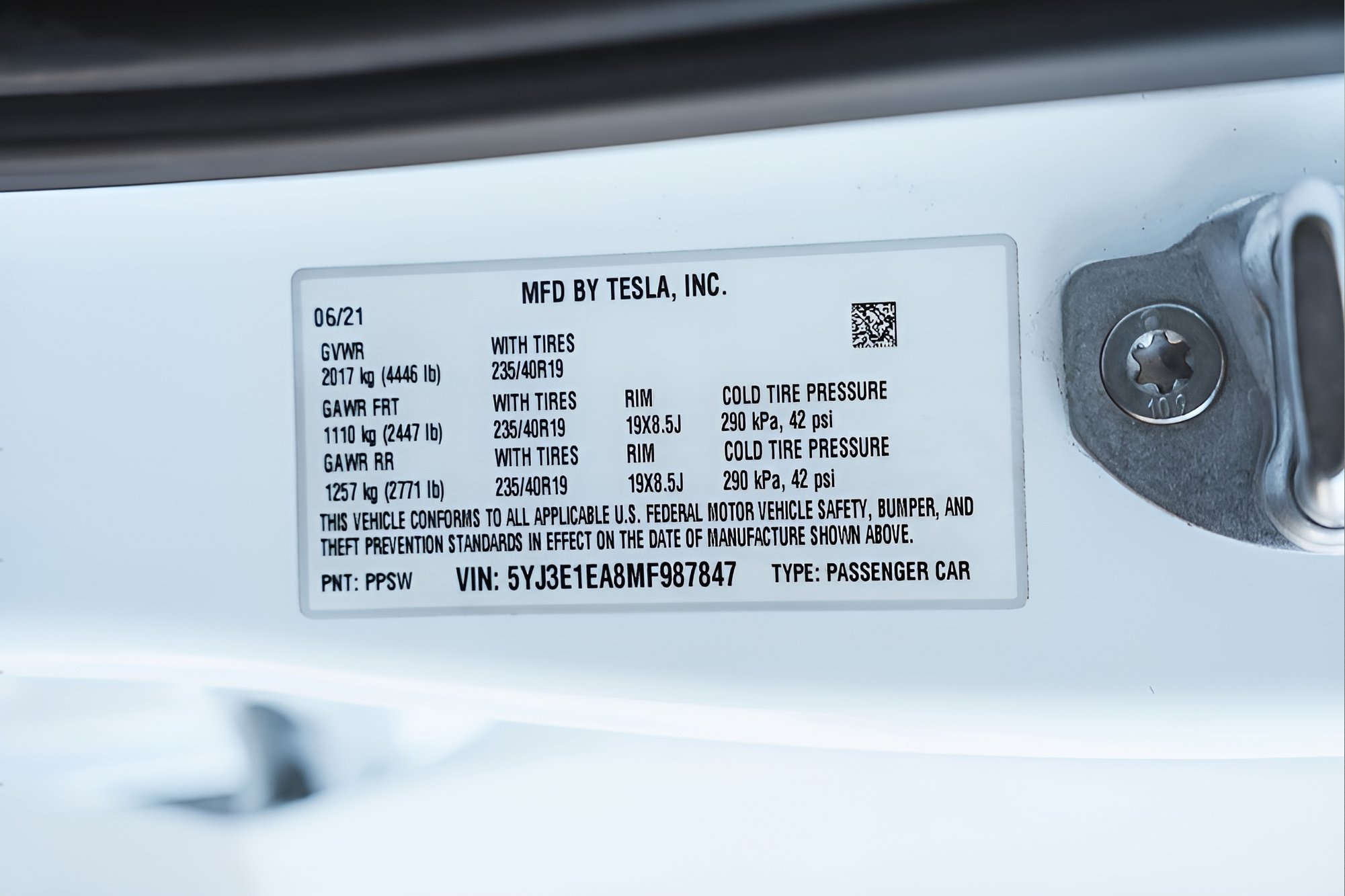 2021 Tesla Model 3 Standard Range Plus