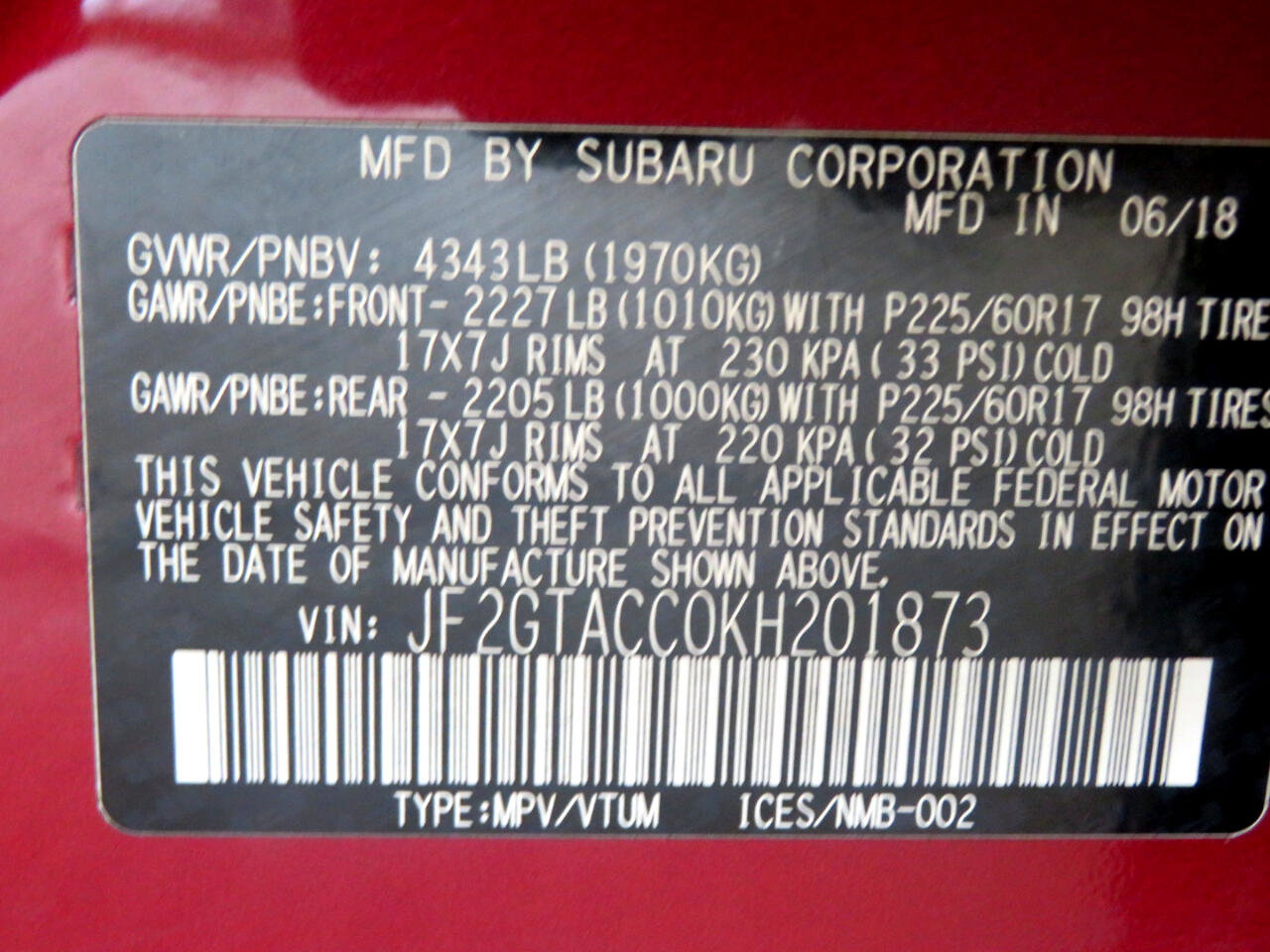 2019 Subaru Crosstrek 2.0i Premium