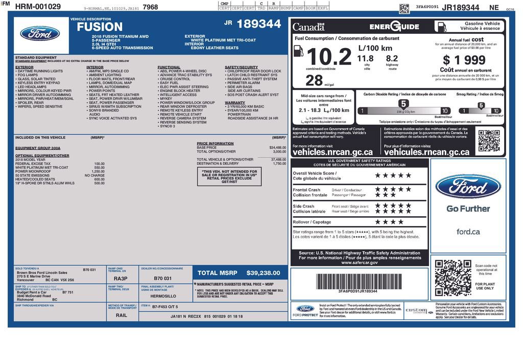 2018 Ford Fusion Titanium
