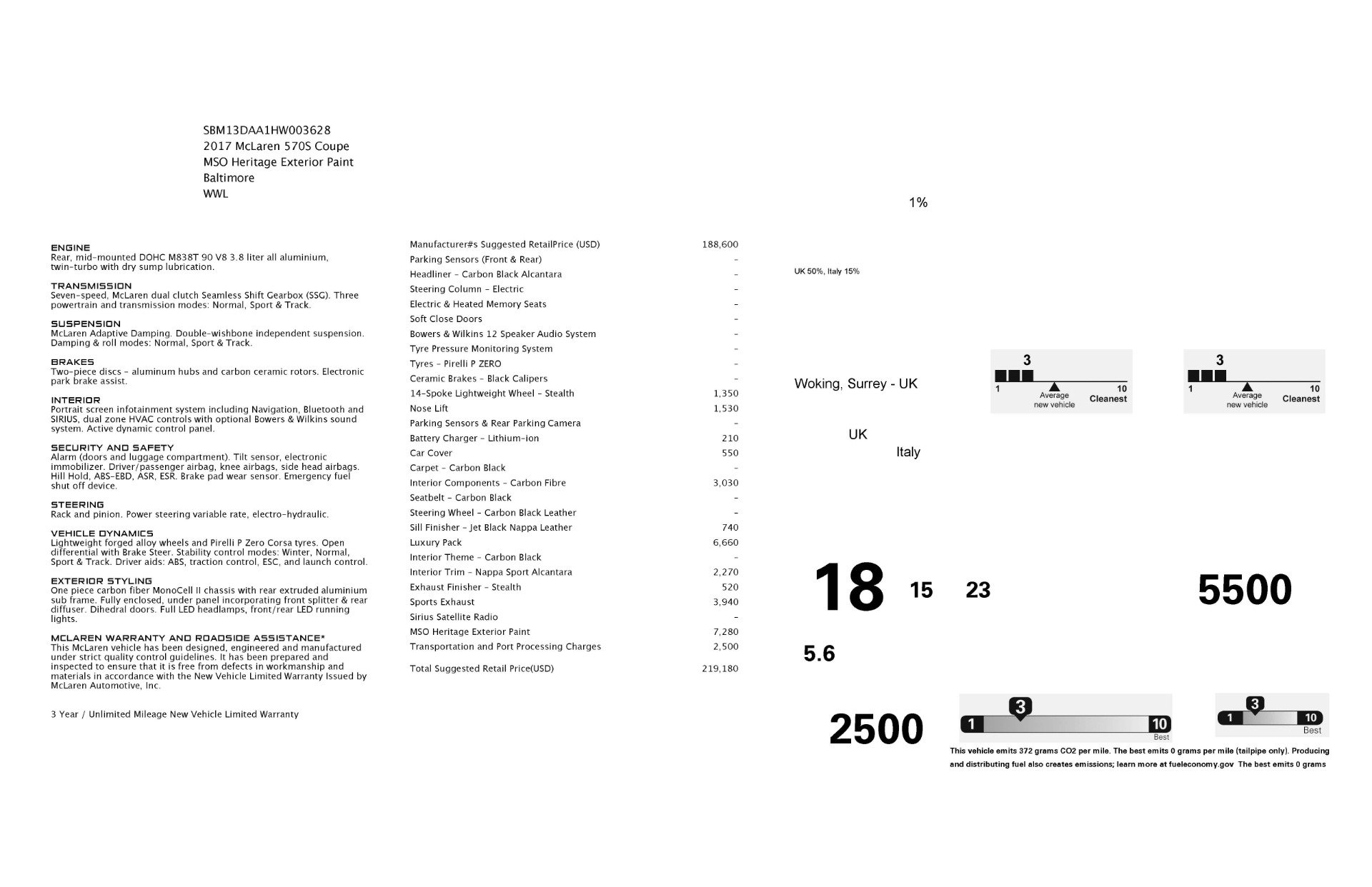 2017 McLaren 570S Coupe