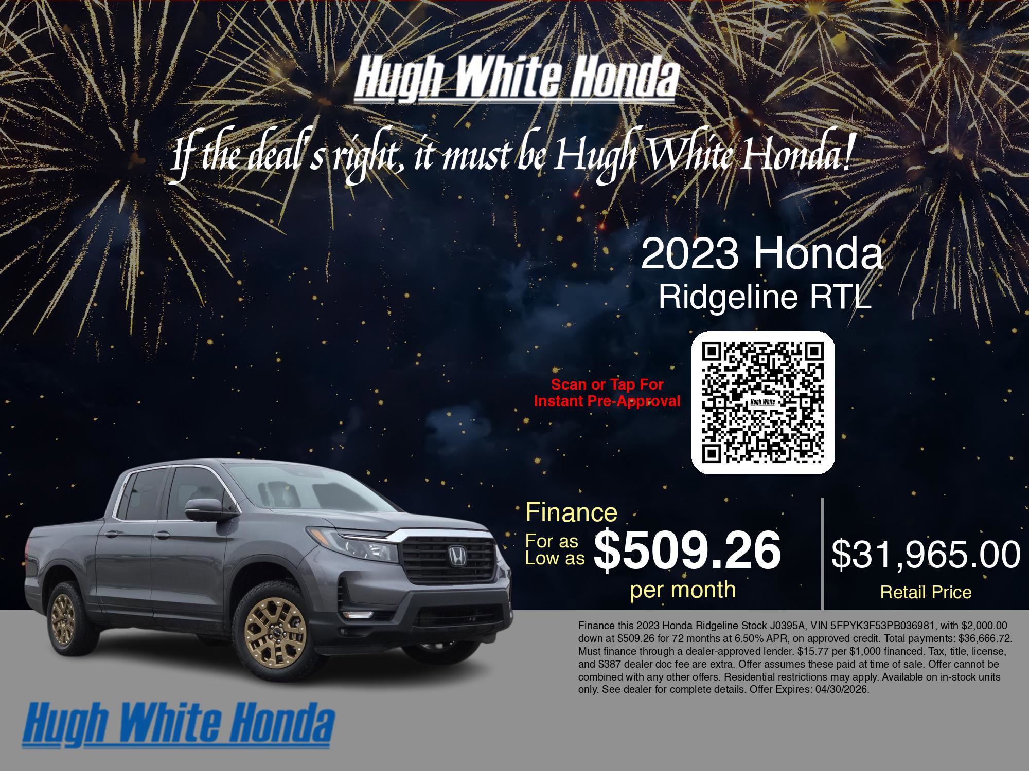 2023 Honda Ridgeline RTL