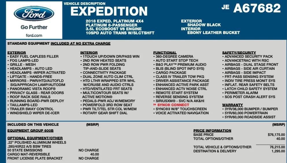 2018 Ford Expedition Platinum