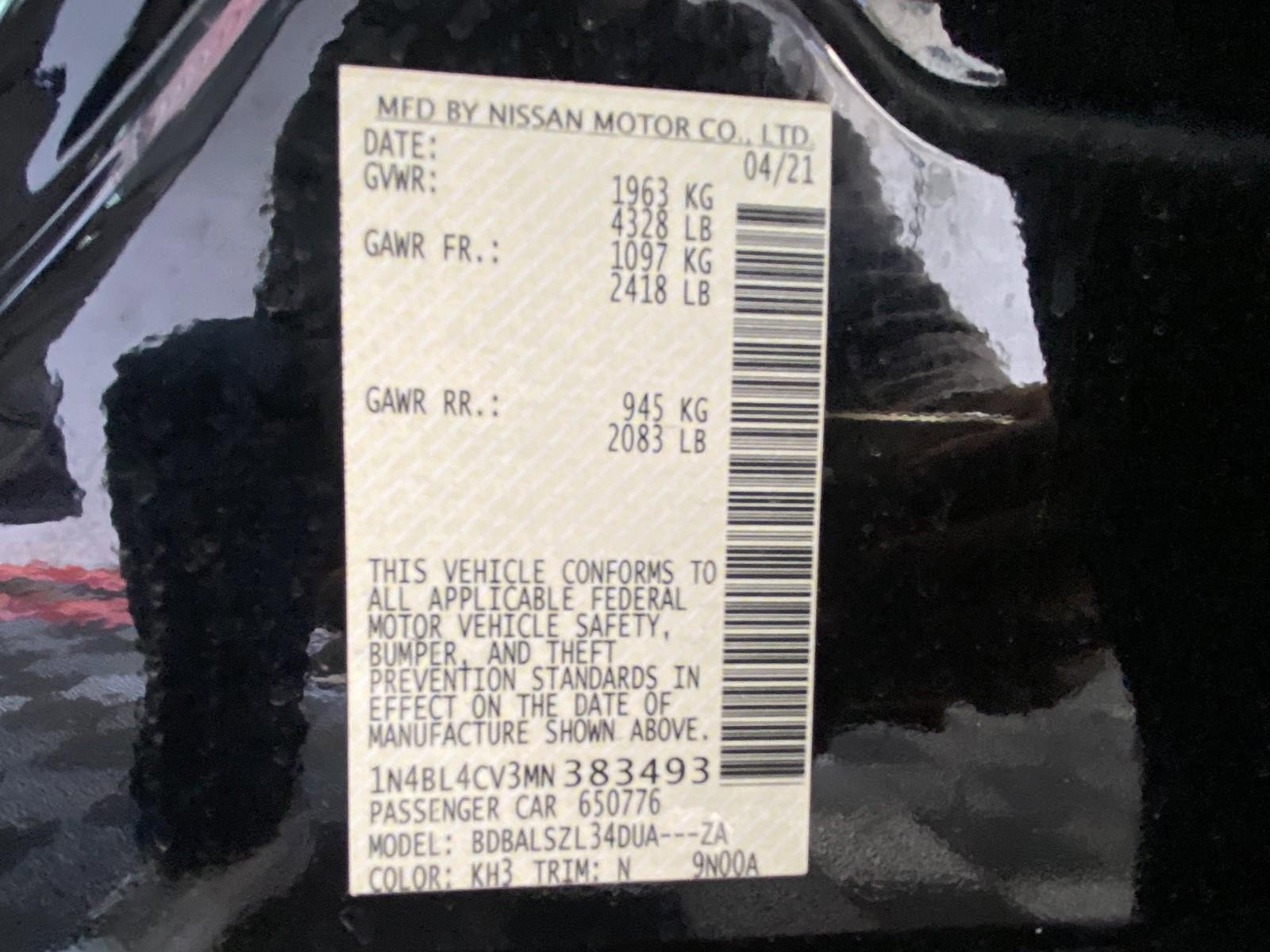 2021 Nissan Altima 2.5 SR