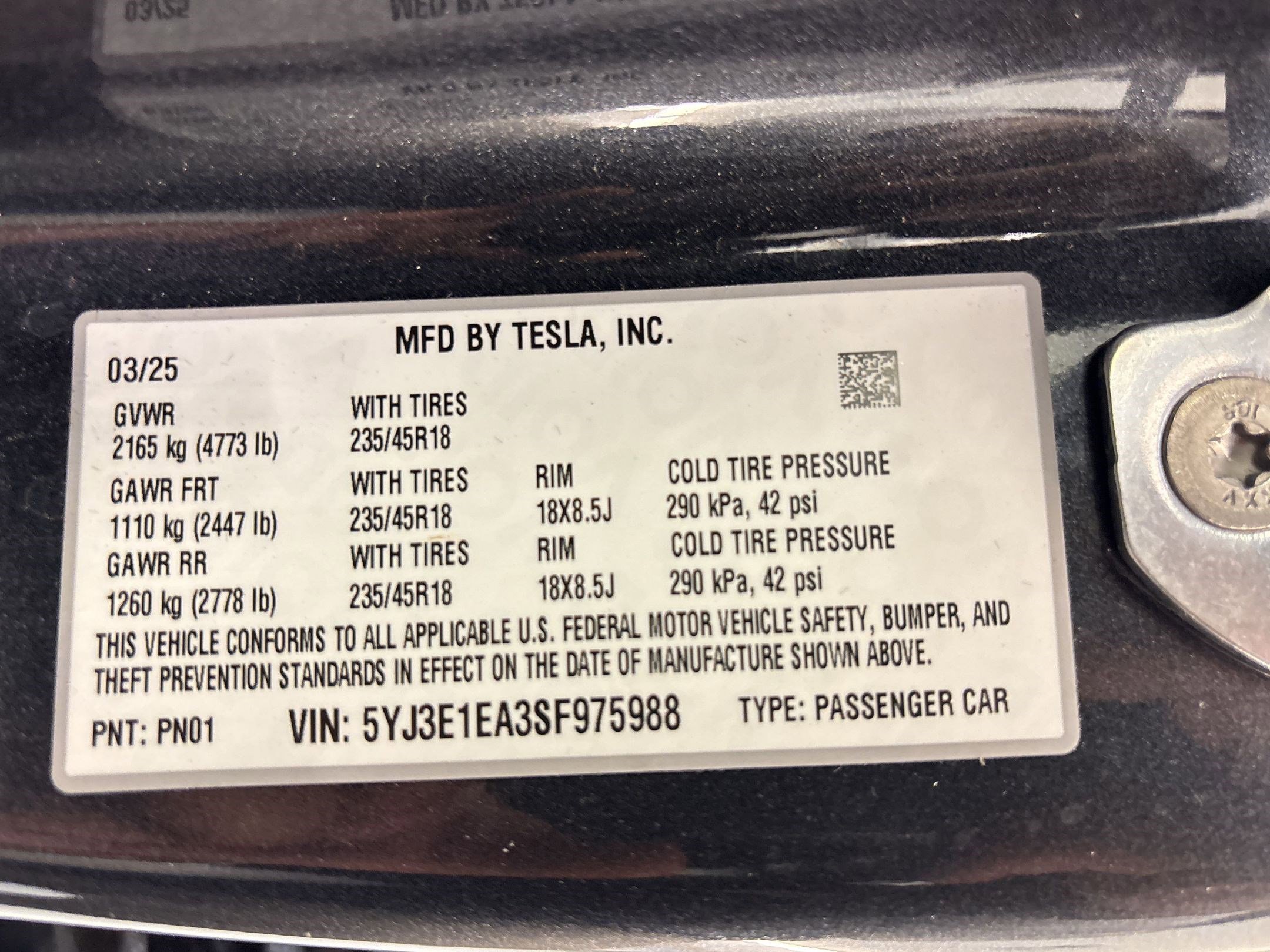 2025 Tesla Model 3 Long Range