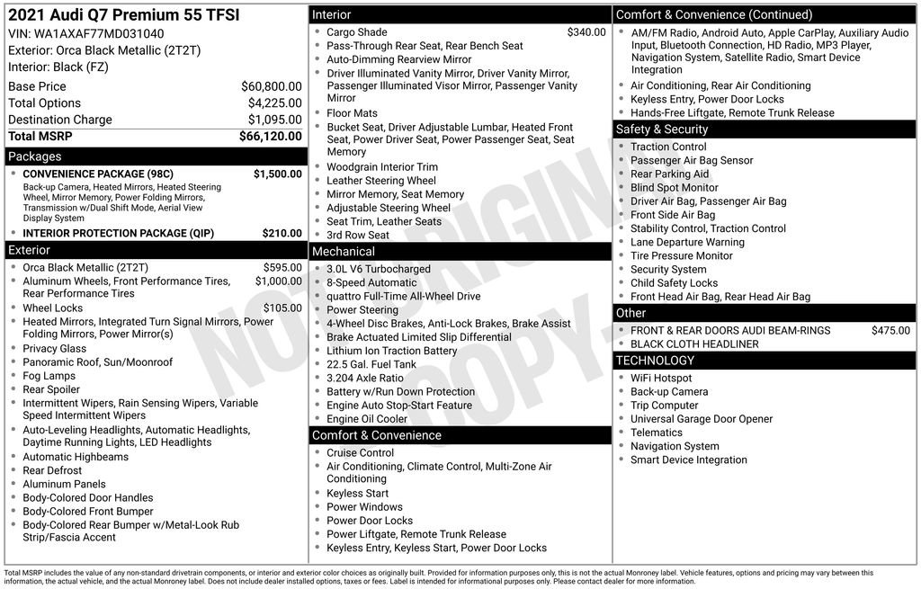 2021 Audi Q7 3.0T Premium