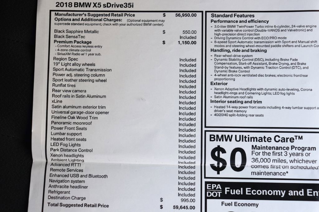 2018 BMW X5 sDrive35i