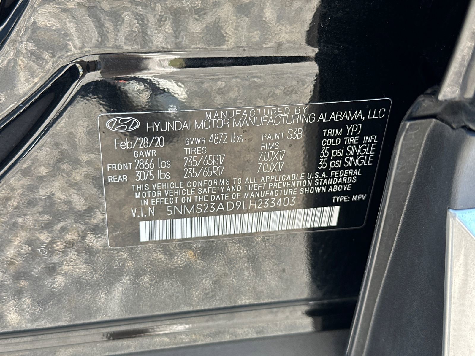 2020 Hyundai Santa Fe SE