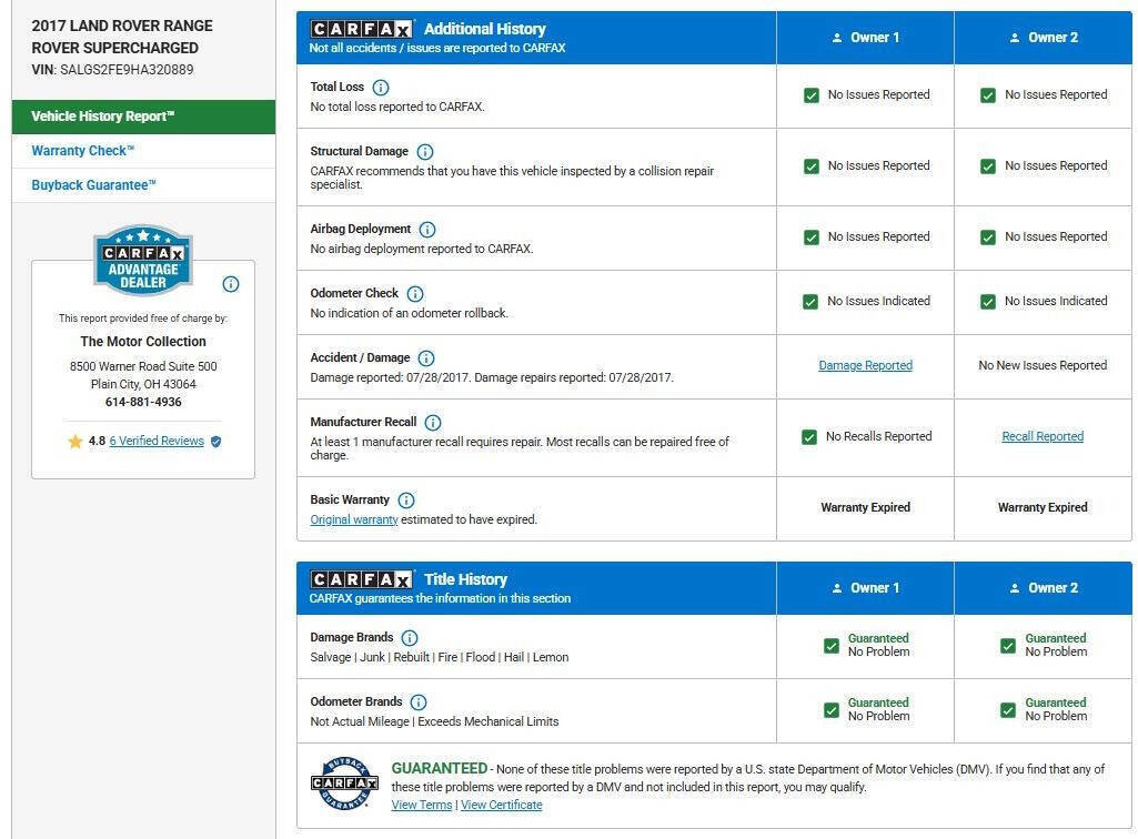 2017 Land Rover Range Rover Supercharged