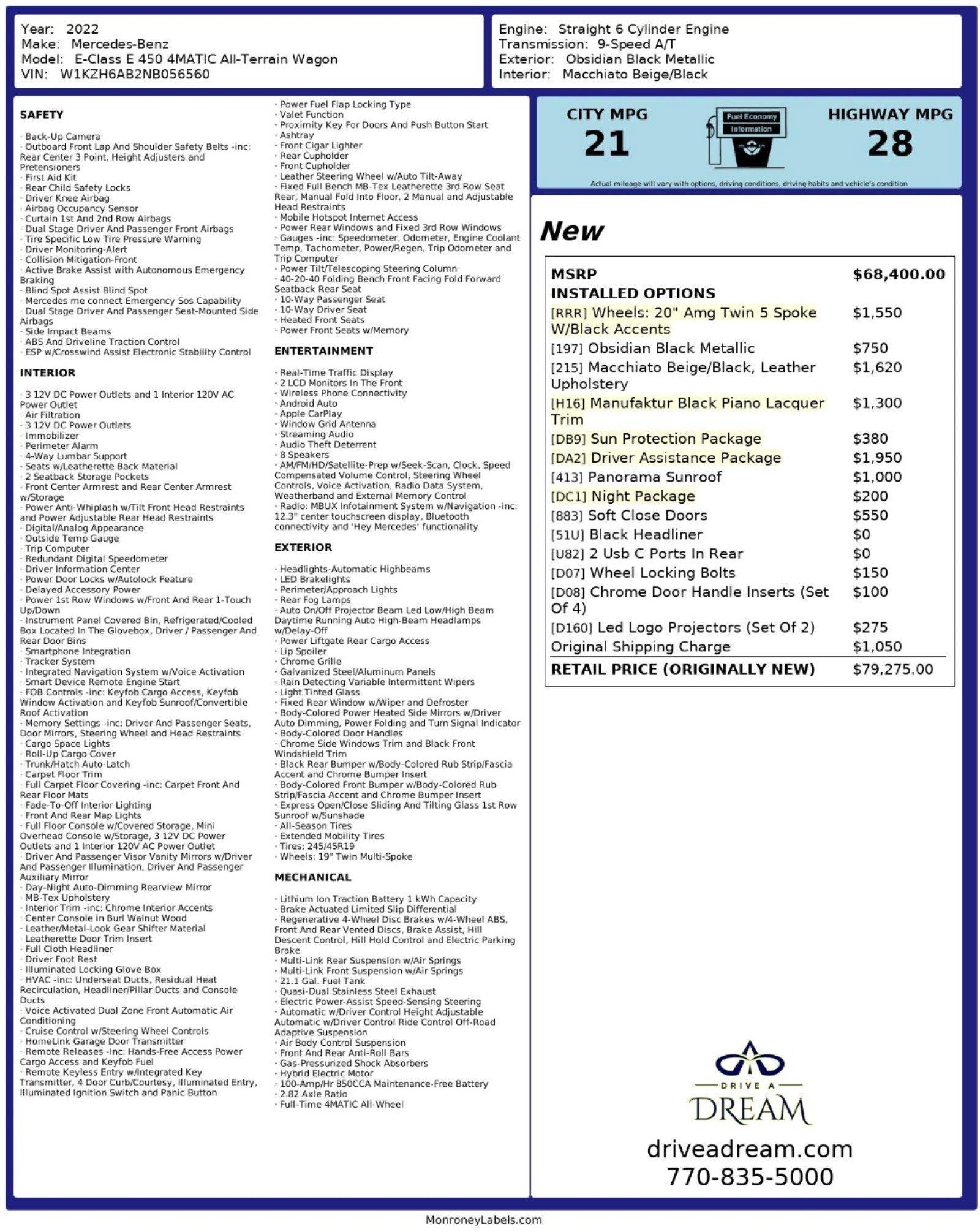 2022 Mercedes-Benz E 450 4MATIC All-Terrain Wagon