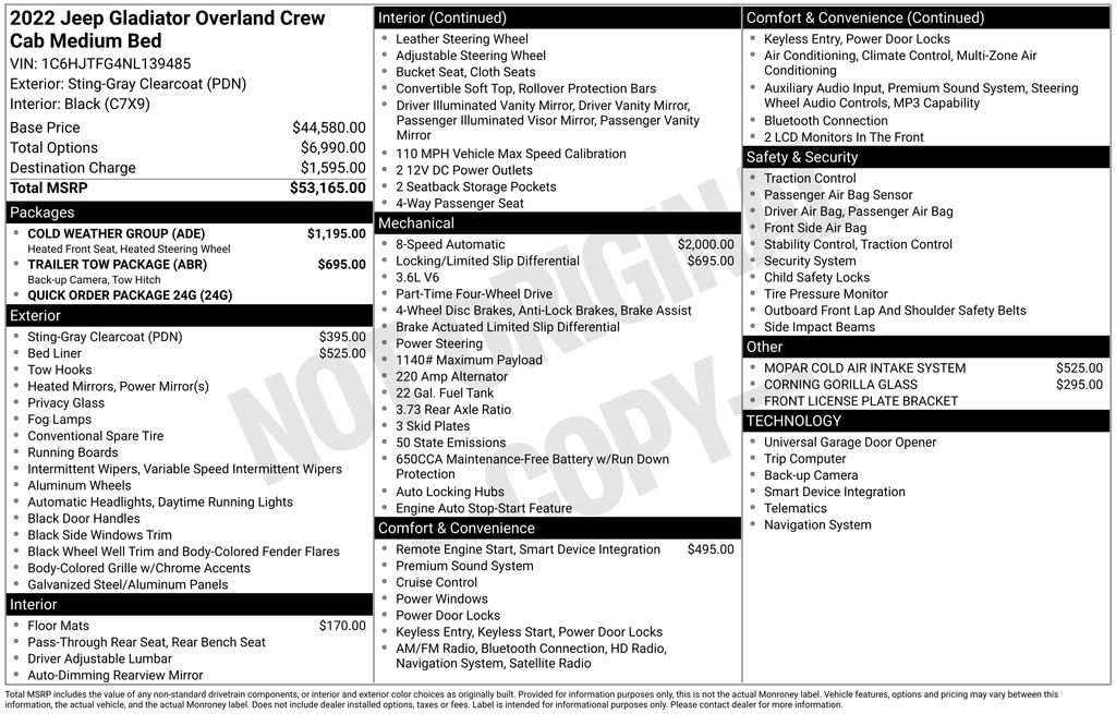 2022 Jeep Gladiator Overland