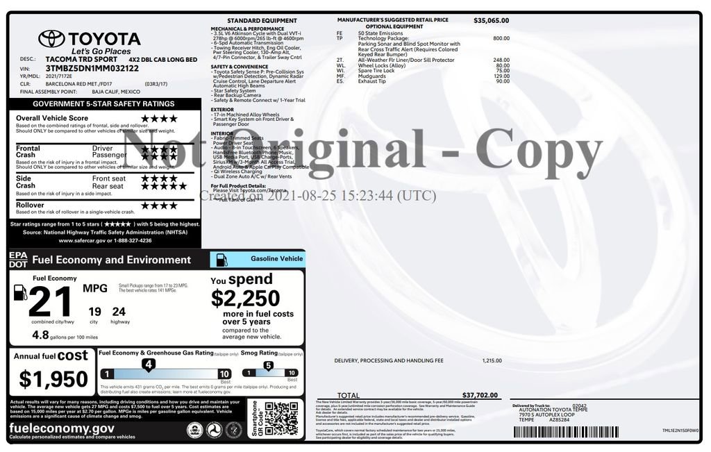 2021 Toyota Tacoma TRD Sport