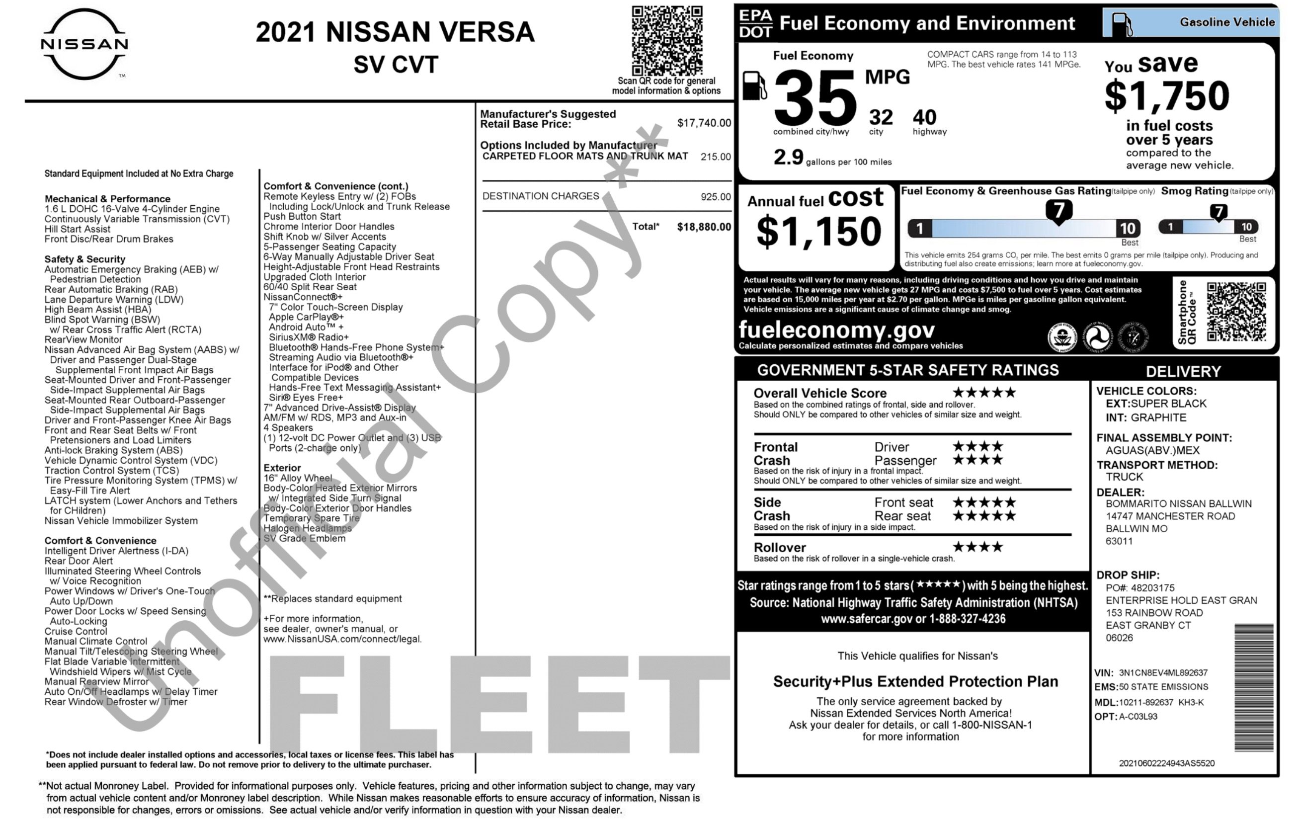2021 Nissan Versa SV