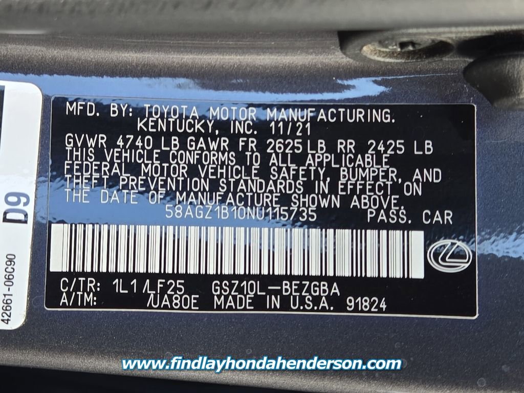 2022 Lexus ES 350 F Sport