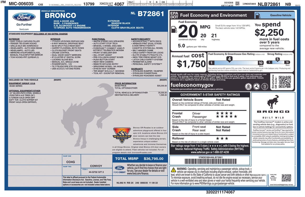 2022 Ford Bronco 4-Door