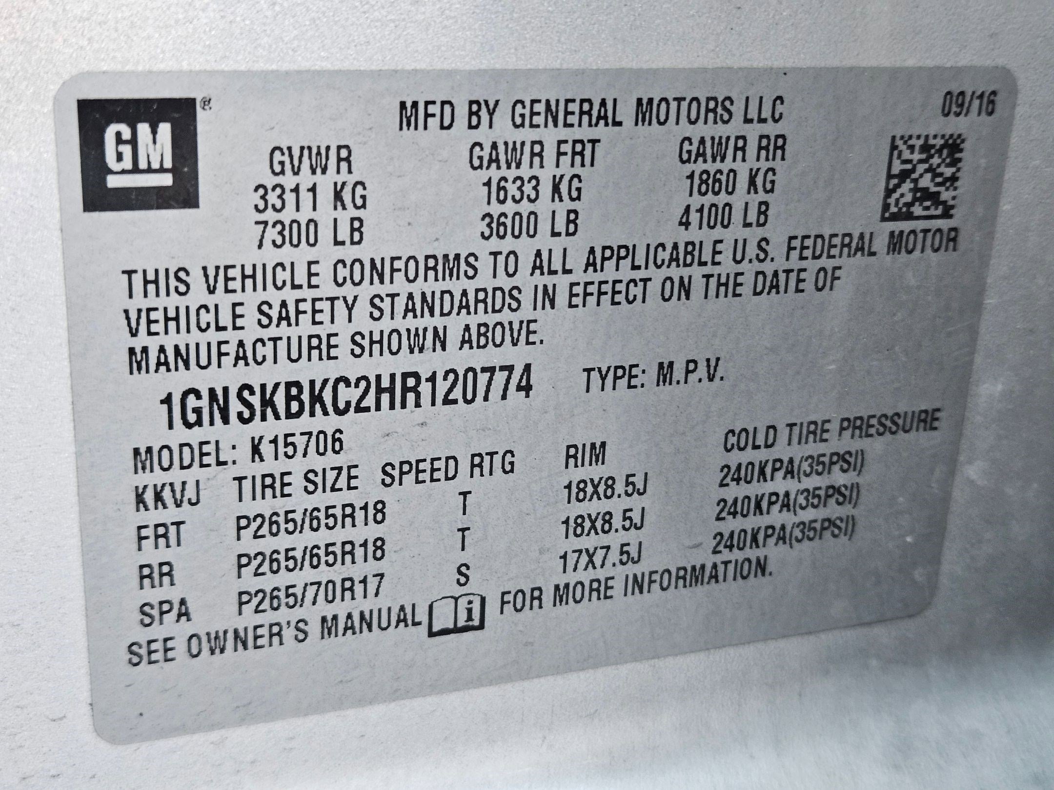 2017 Chevrolet Tahoe LT