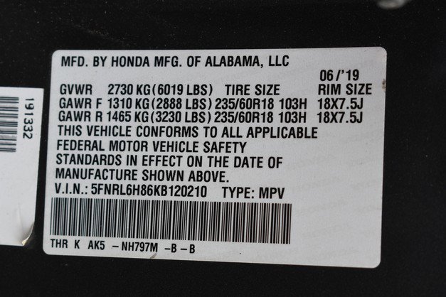 2019 Honda Odyssey Touring