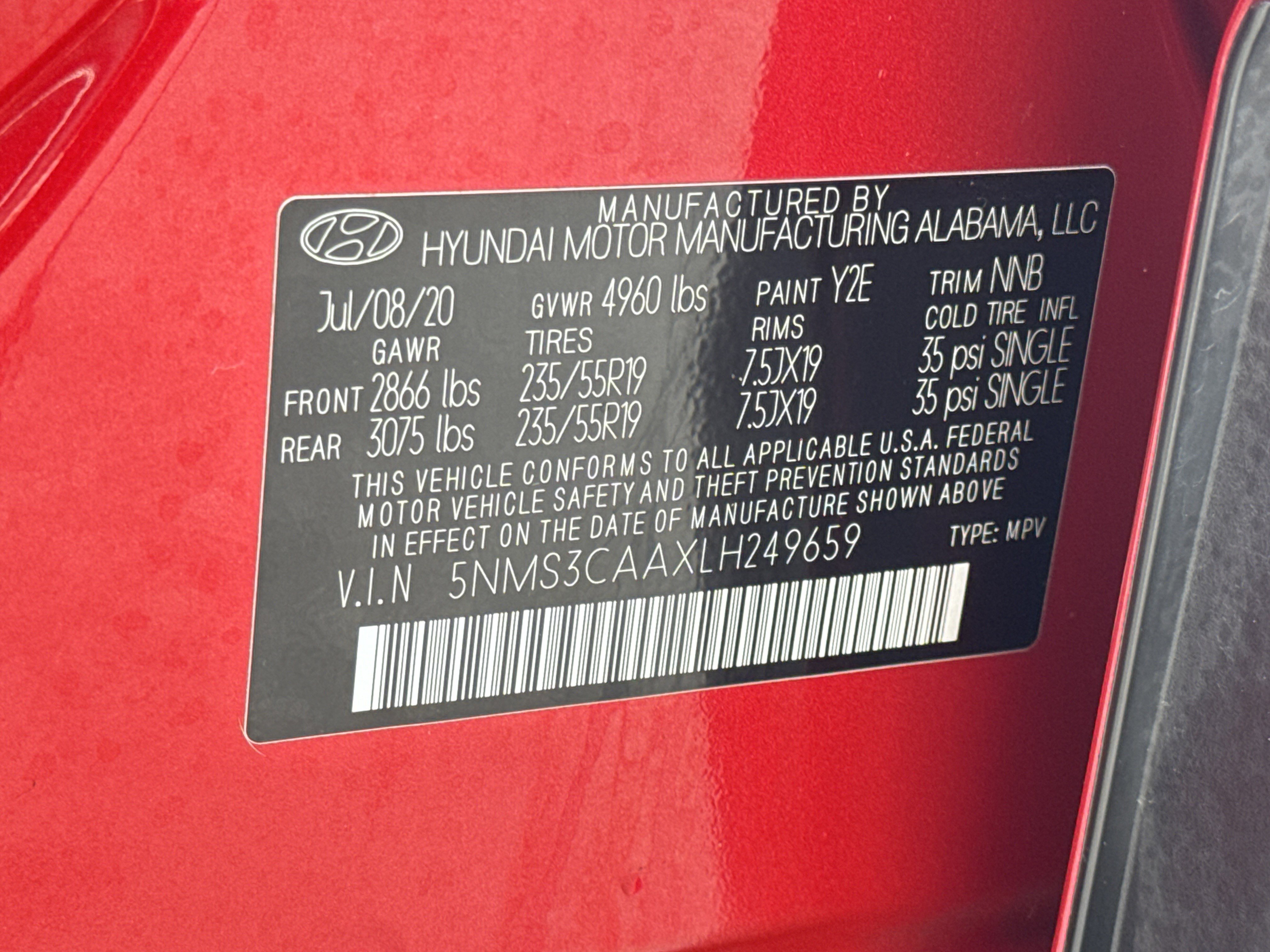 2020 Hyundai Santa Fe SEL