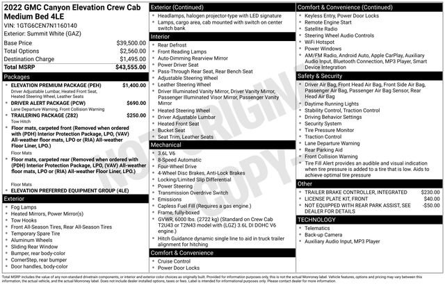 2022 GMC Canyon Elevation