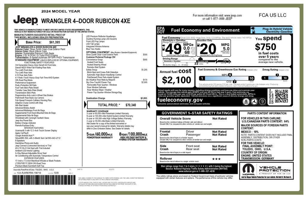 2024 Jeep Wrangler Unlimited Rubicon 4xe