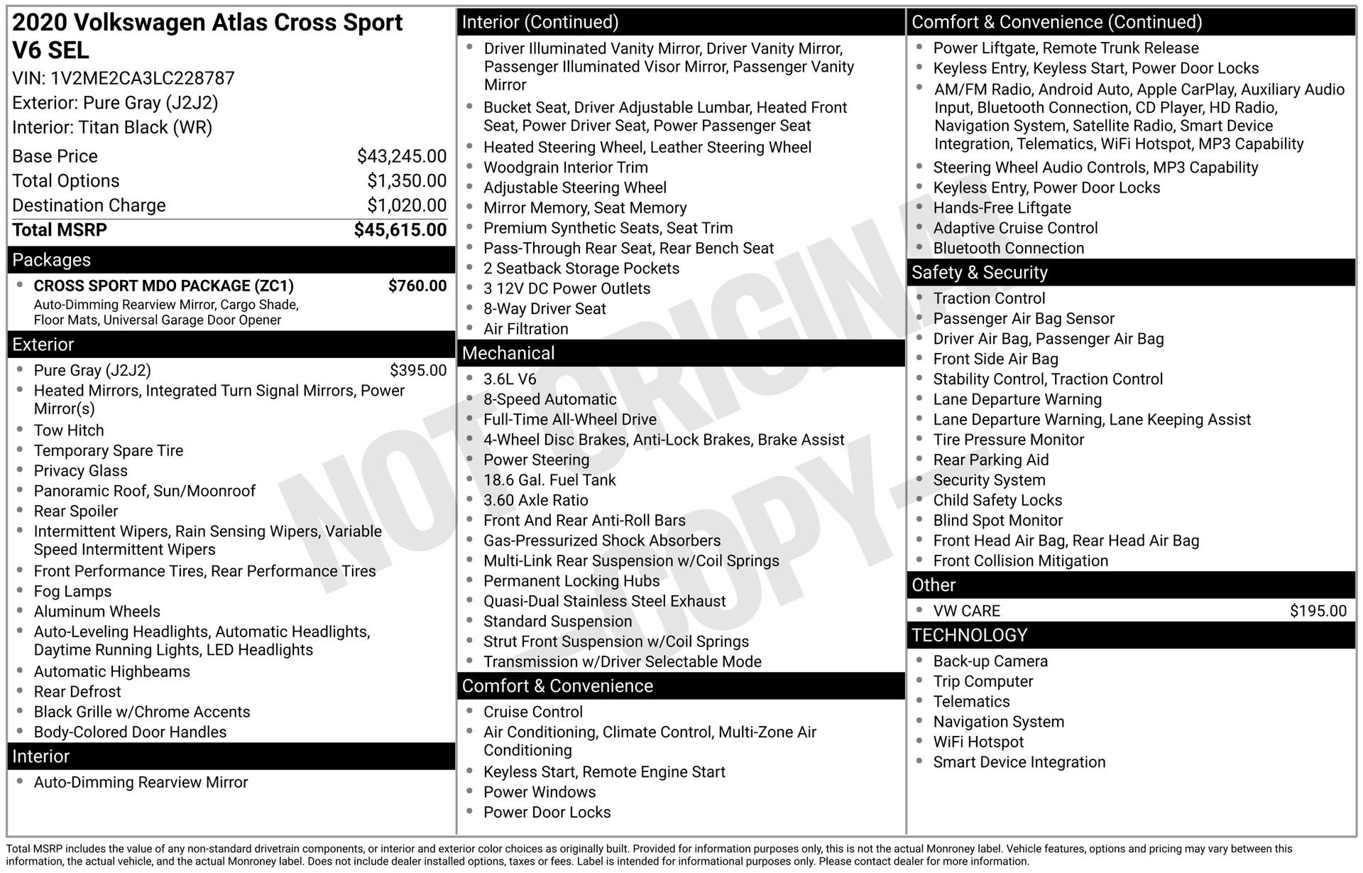 Used 2020 Volkswagen Atlas Cross Sport SEL w/ Cross Sport MDO Package