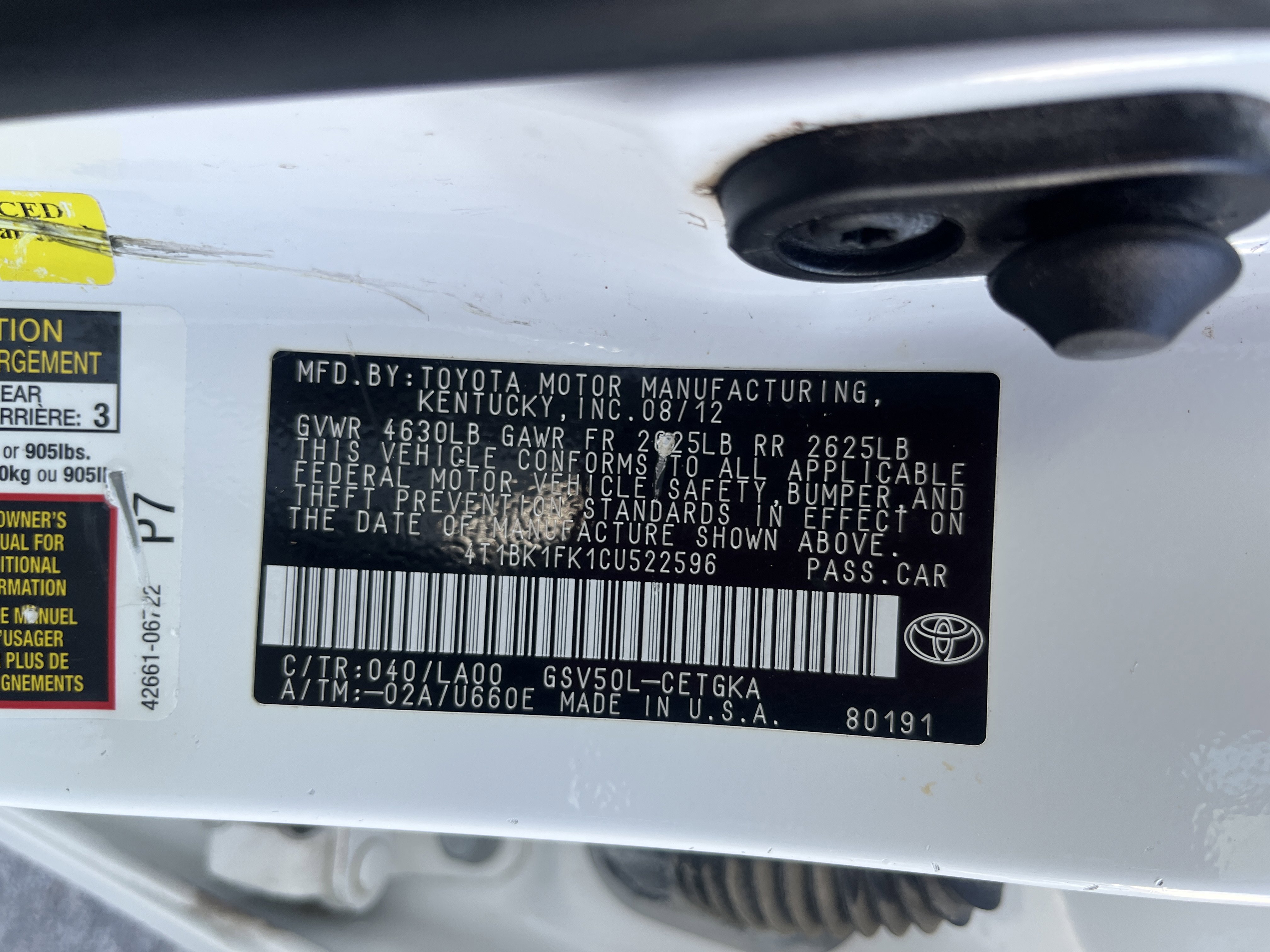 2012 Toyota Camry XLE